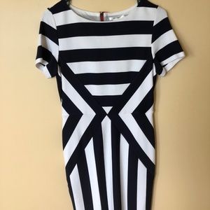Navy and White Striped Dress